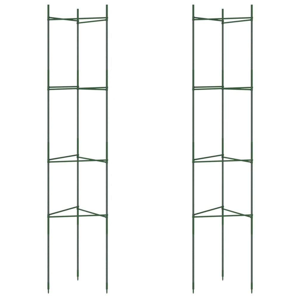 Cage à tomates 2 pcs 154 cm acier et pp