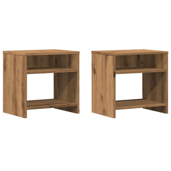 Tables de chevet 2 pcs chêne artisanal bois d'ingénierie