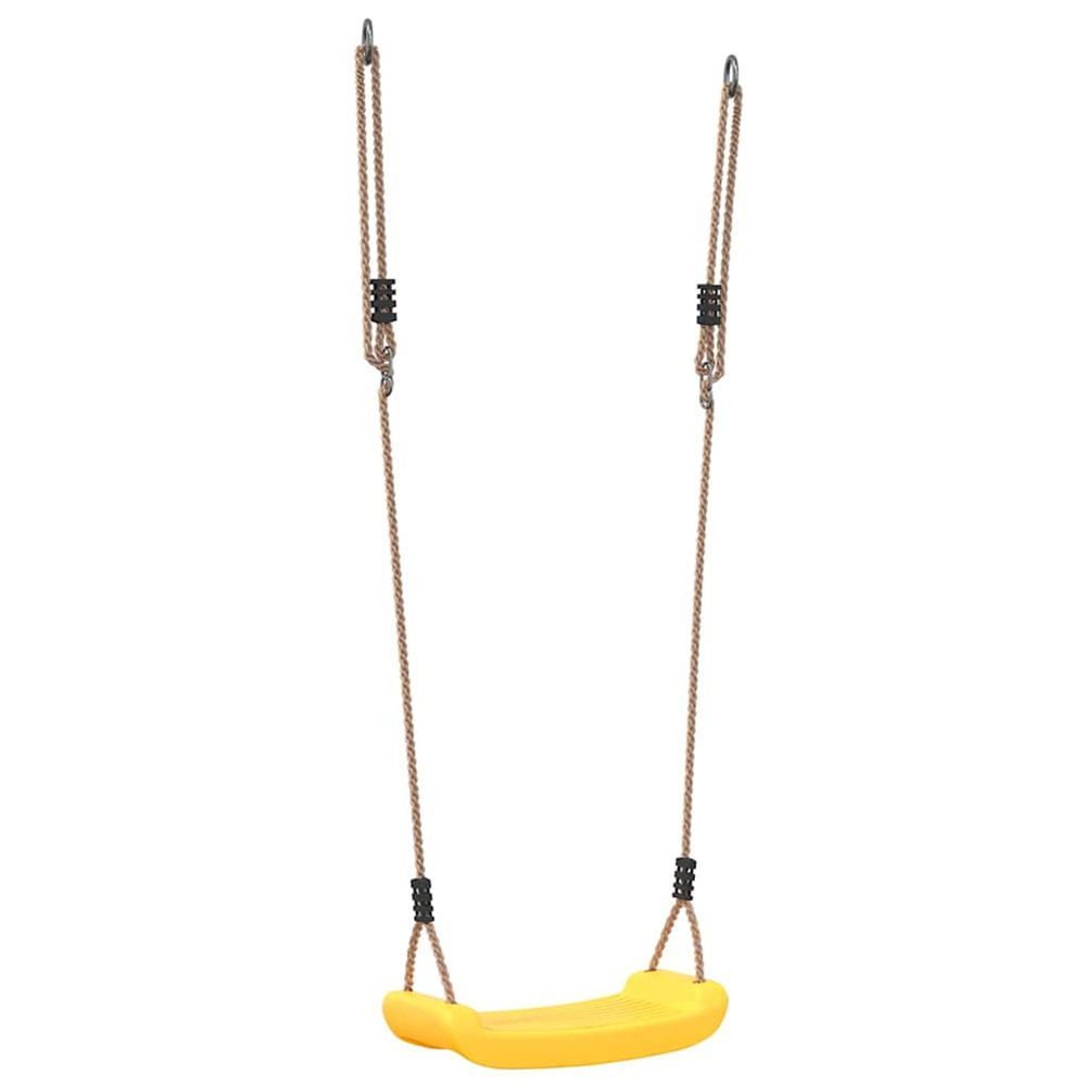 Balançoire d'extérieur d'enfants simple et corde réglable jaune