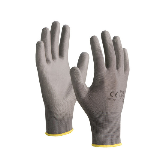 Gants tricotés polyester enduction polyuréthane gris t9 5071puxl