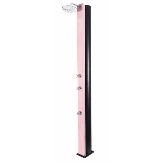 Douche de piscine solaire cross rose avec rince pieds 40l