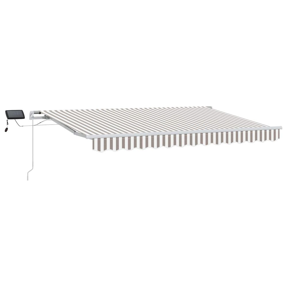 Auvent rétractable gris clair et blanc 300 x 250 cm