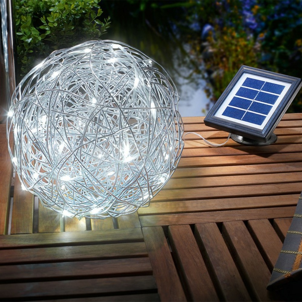 Boule solaire aluminium à led