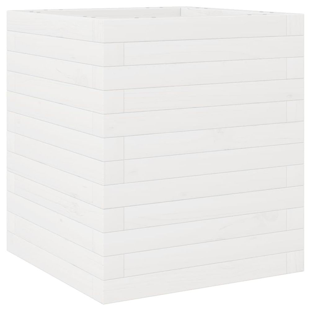 Jardinière d'extérieur blanc 40x40x46 cm bois de pin massif