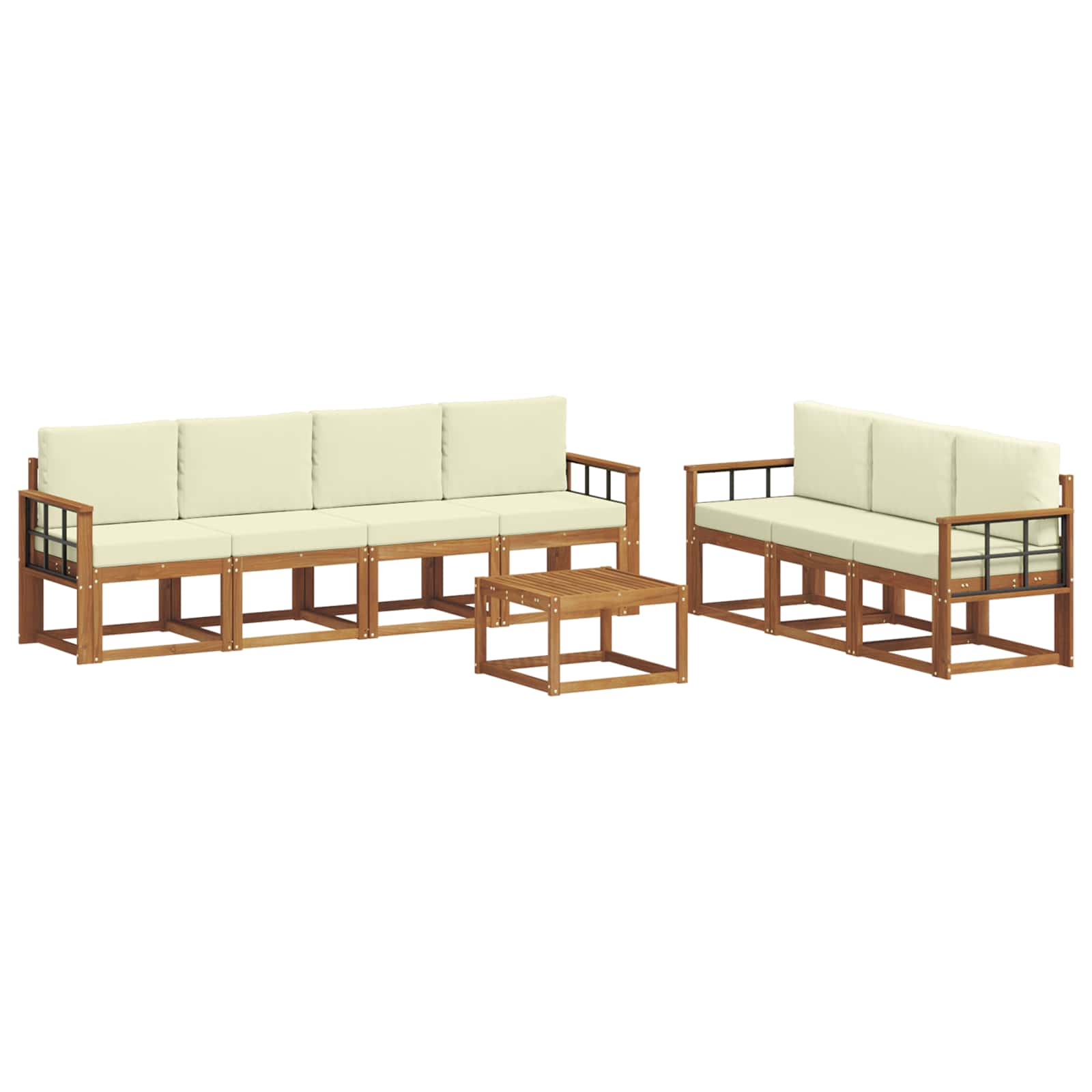 Ensemble de canapés d'extérieur 8 pcs naturel et crème