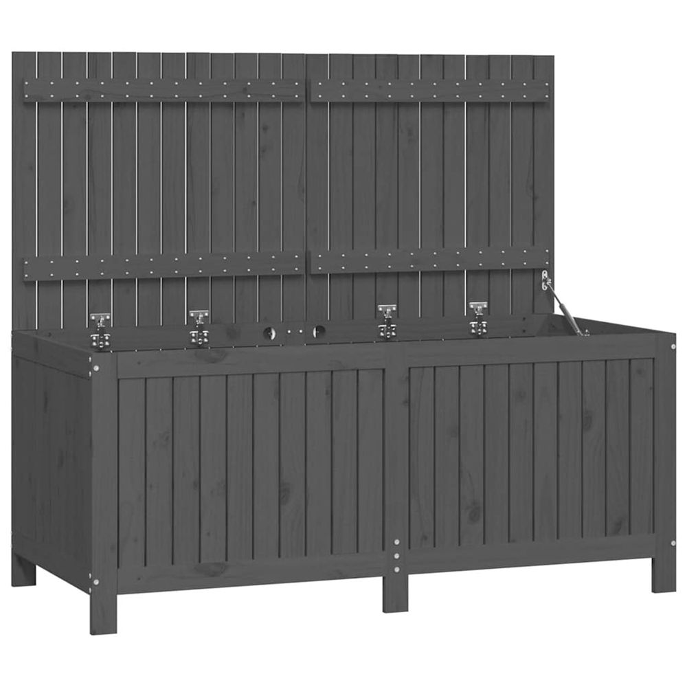 Boîte de rangement de jardin gris 147x68x64 cm bois de pin