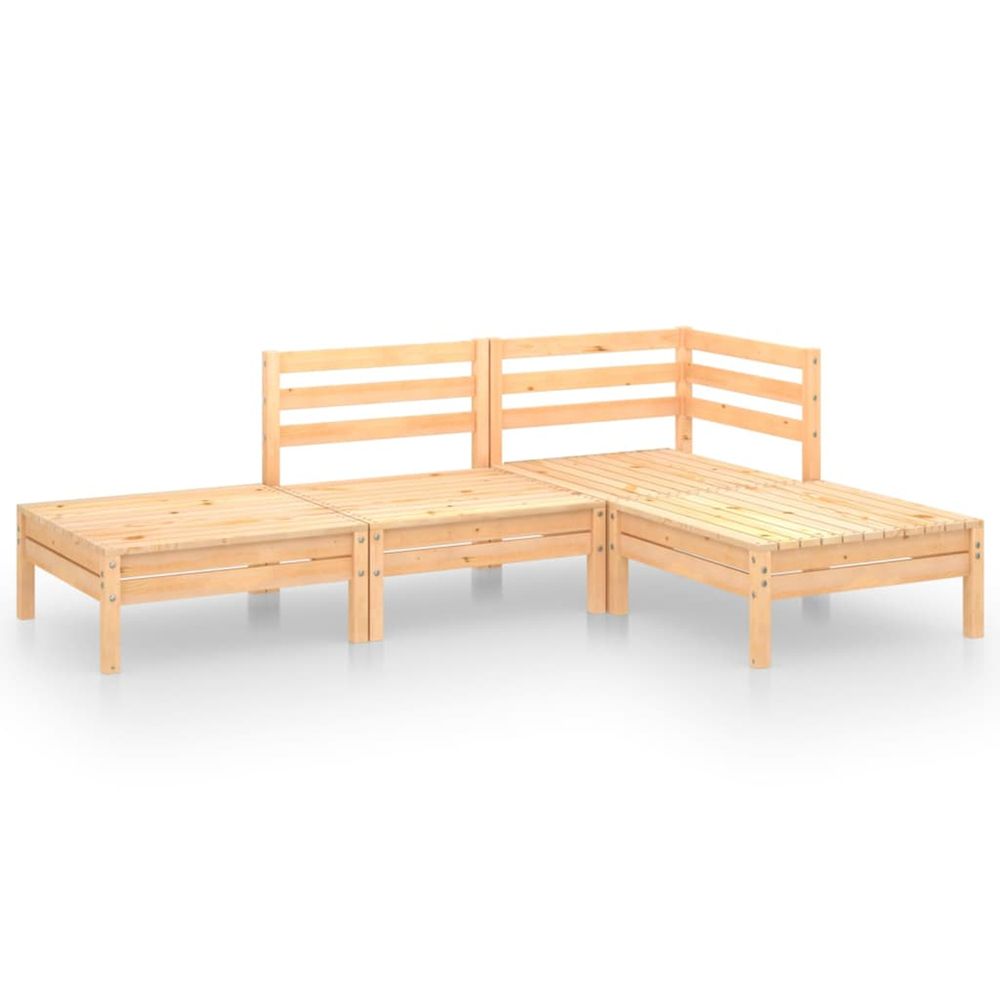 Salon de jardin 4 pcs bois de pin massif