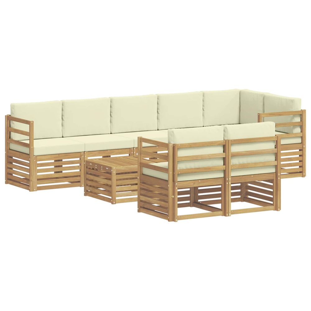 Ensemble de canapés d'extérieur 9 pc blanc et crème polyester