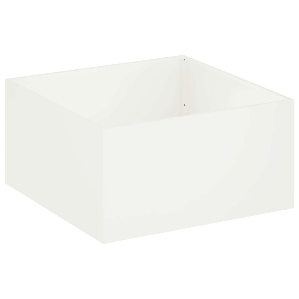 Cache-pot de jardin blanc 60 x 60 x 40 cm acier laminé à froid