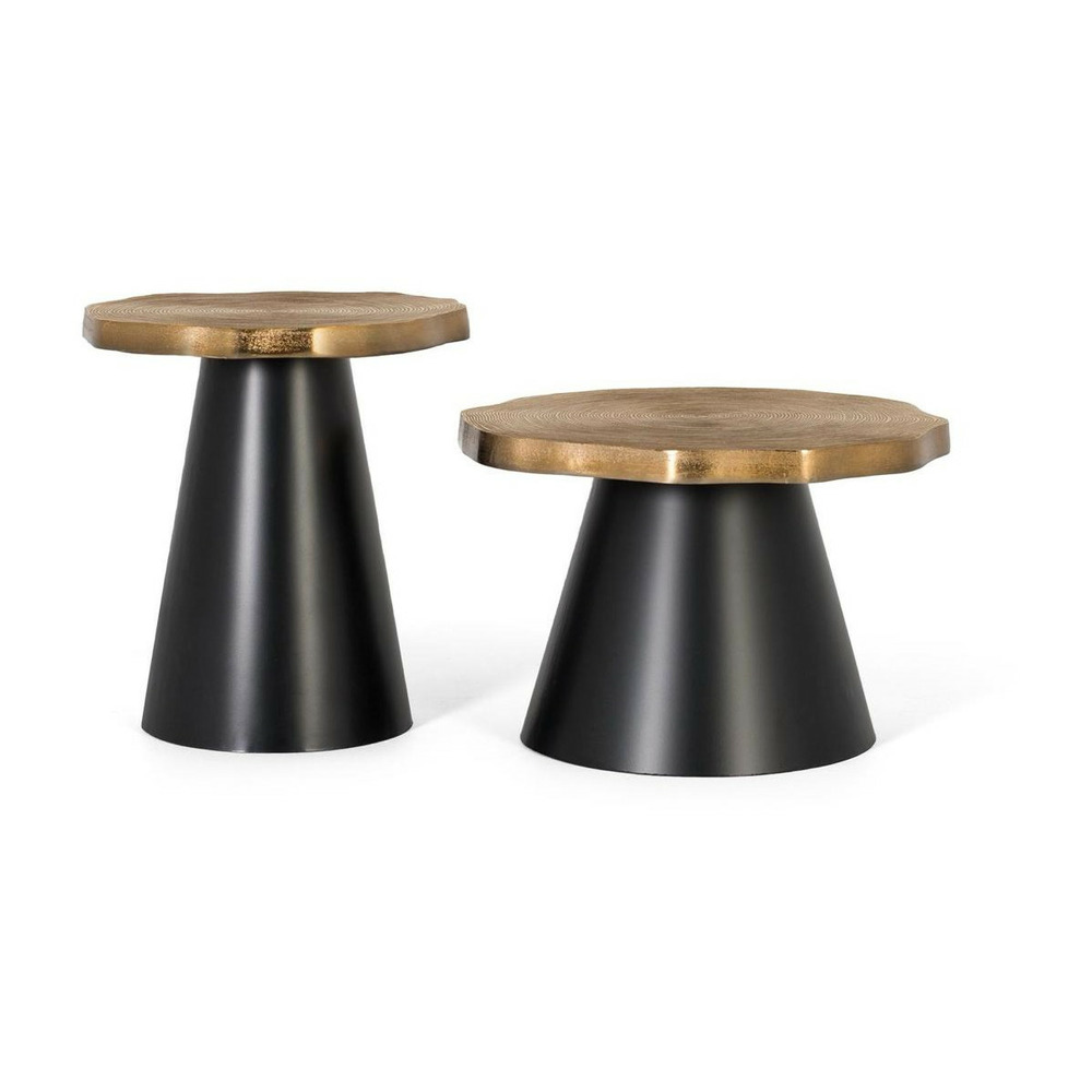 Lot de 2 tables basses fer noir - décoration d'autrefois