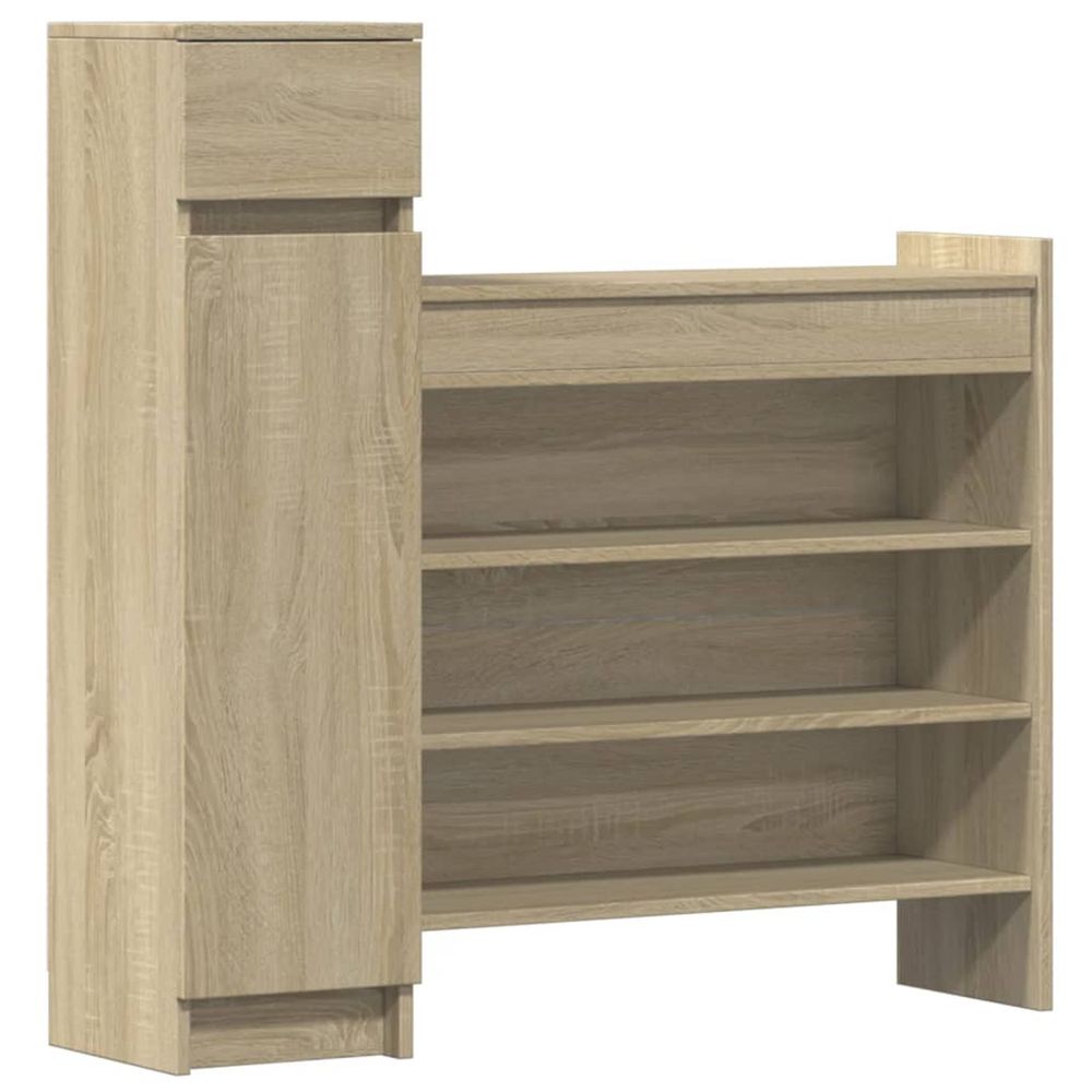 Armoire à chaussures chêne sonoma bois d'ingénierie