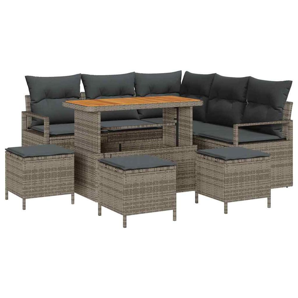 Ensemble de canapé de jardin 9 pc 8-nombre de places gris