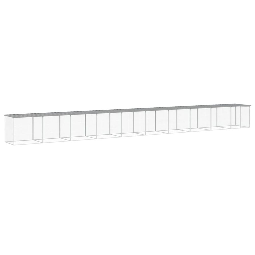 Poulailler avec toit gris clair 1003x98x90 cm acier galvanisé