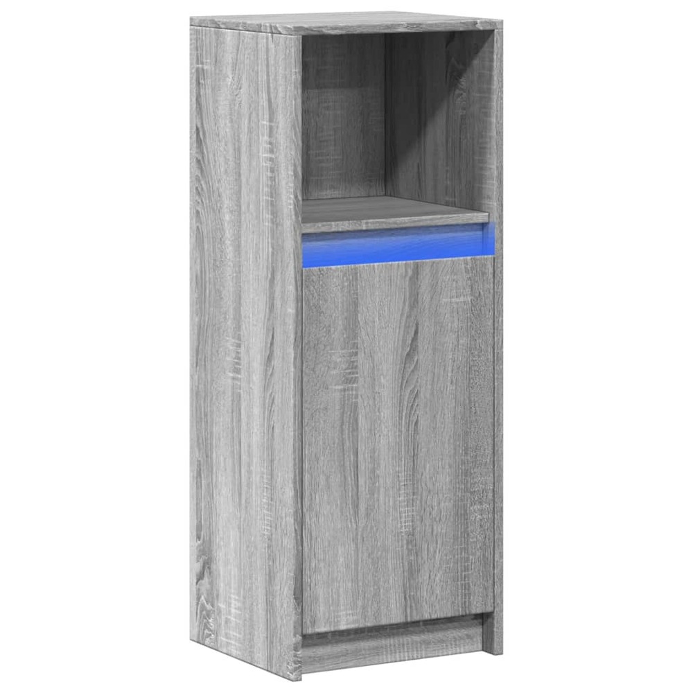 Buffet bahut commode armoire meuble de rangement organisateur cuisine salle de séjour salon avec led sonoma 38 x 34 x 100 cm