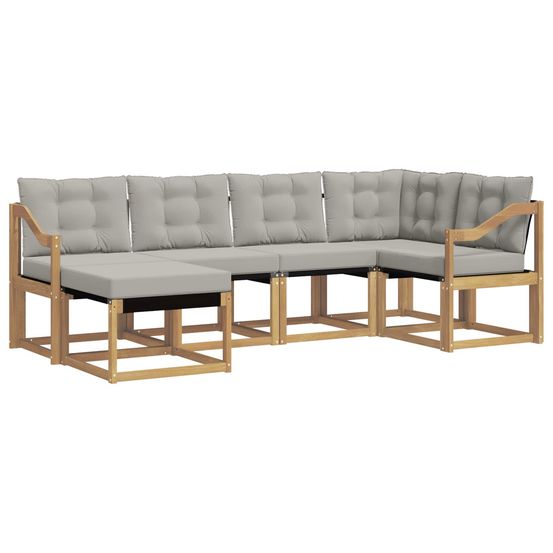 Ensemble de canapés d'extérieur 6 pc blanc et gris clair