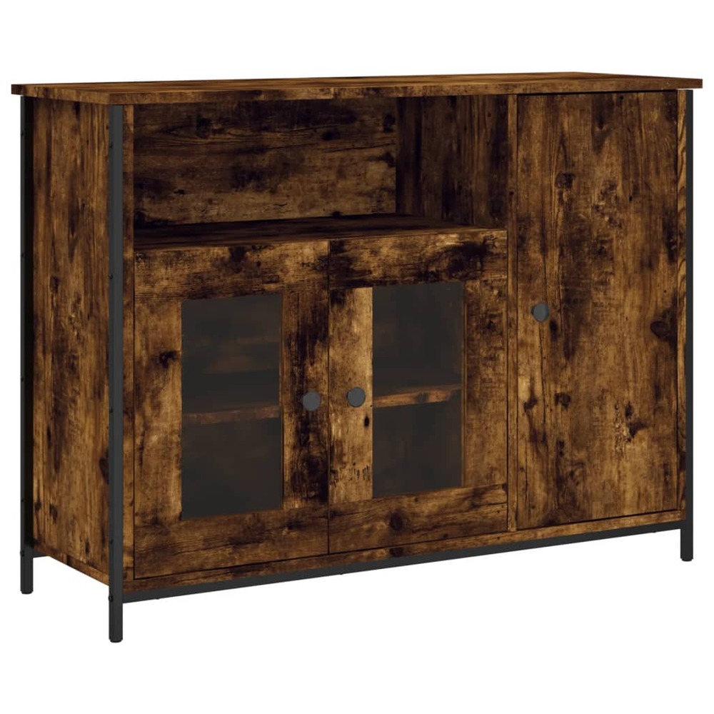 Buffet bahut commode armoire meuble de rangement organisateur cuisine salle de séjour salon 100 x 35 x 75 cm bois d'ingénieri