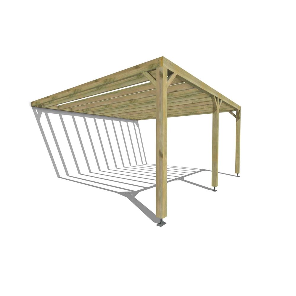 Pergola bois • 5m x 5m • adossée • sens profondeur • livraison comprise