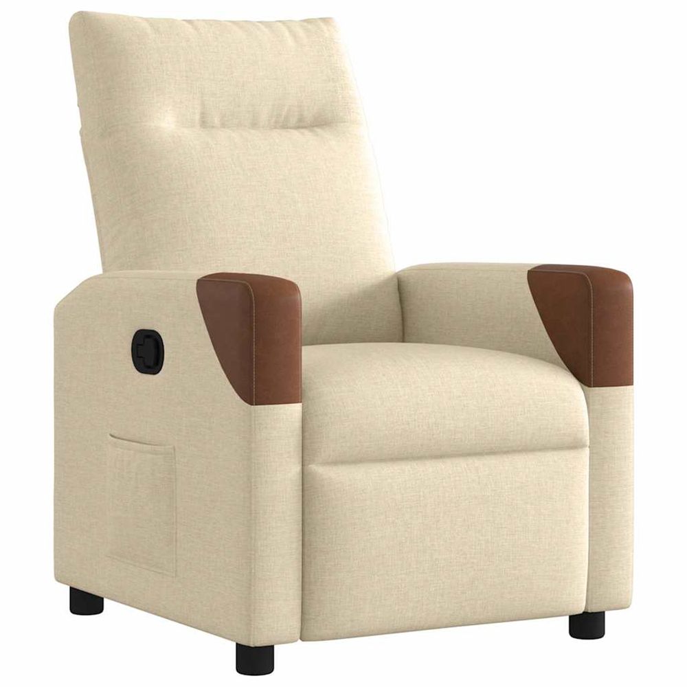 Fauteuil inclinable crème tissu