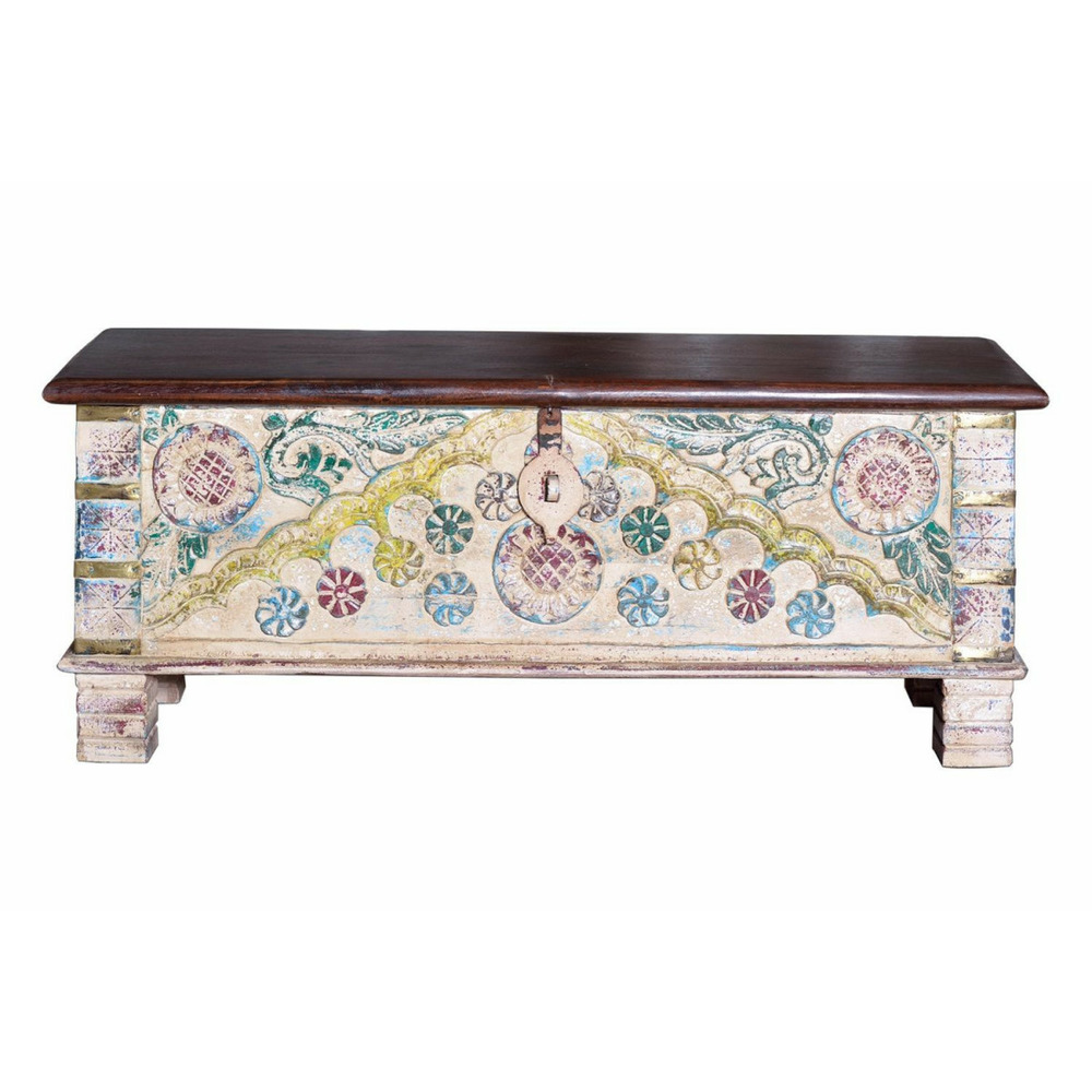 Coffre bronze bois-bronze multicolore - lexine décoration d'autrefois