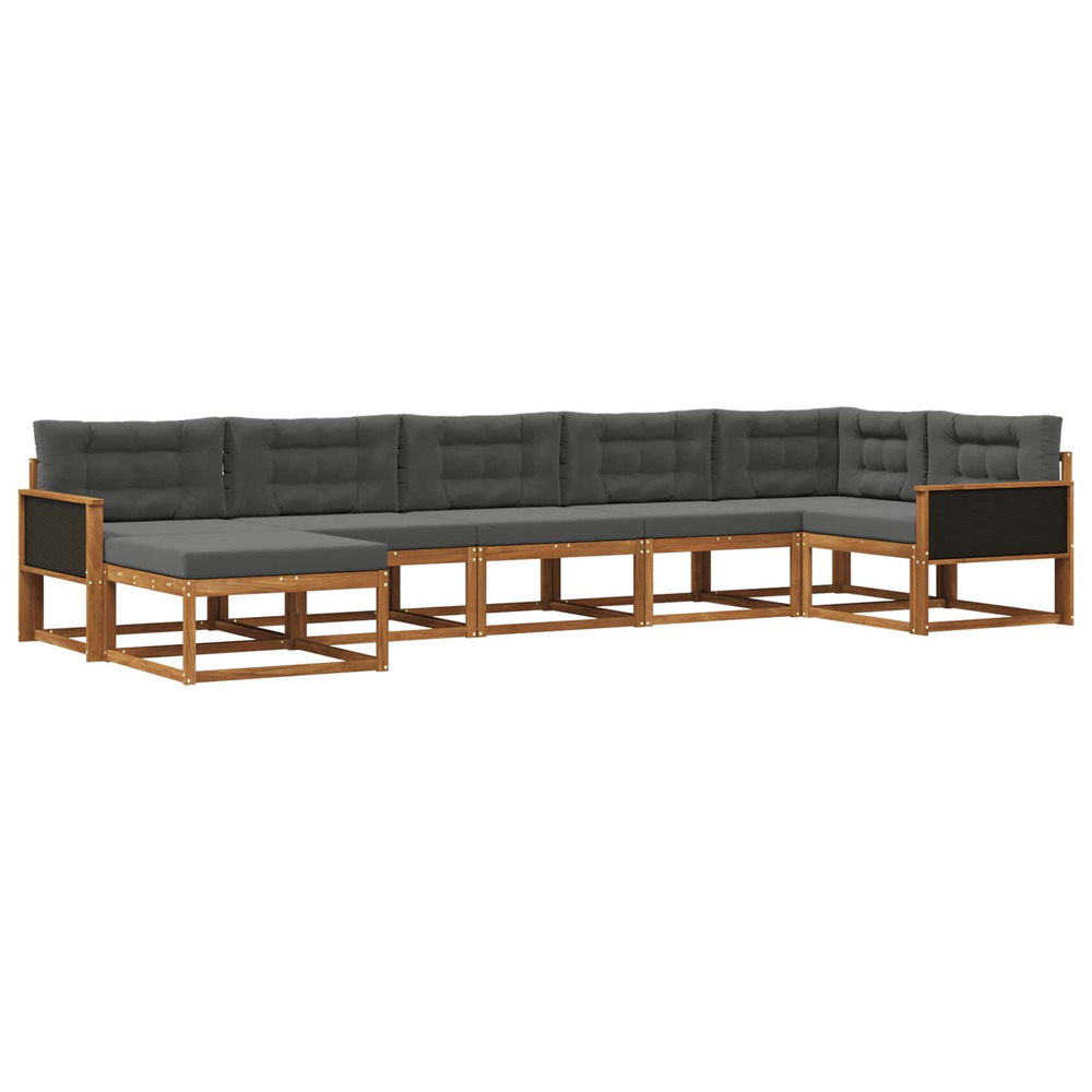 Ensemble de canapés d'extérieur 7 pcs naturel et anthracite