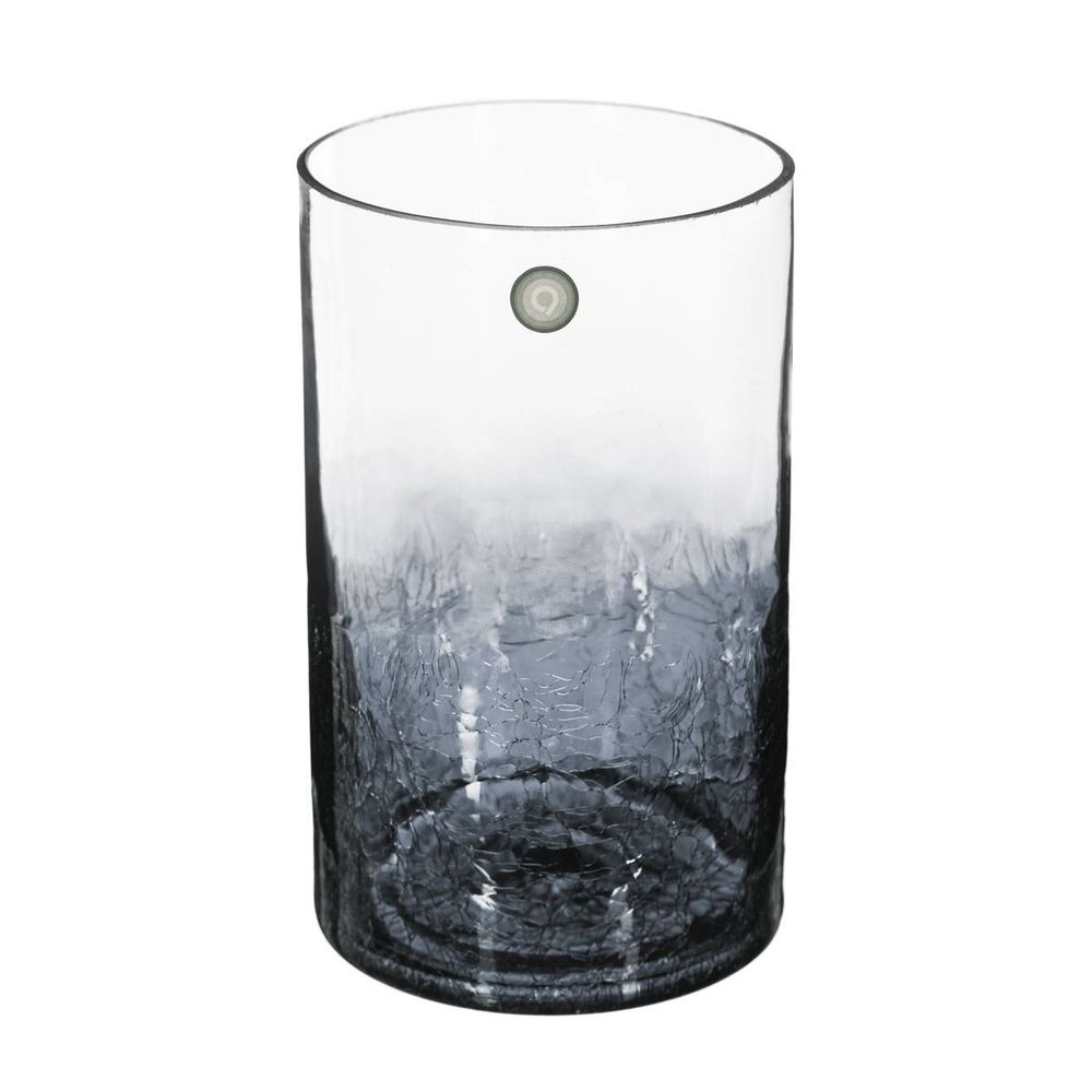 Vase cylindre verre craquelé h20cm