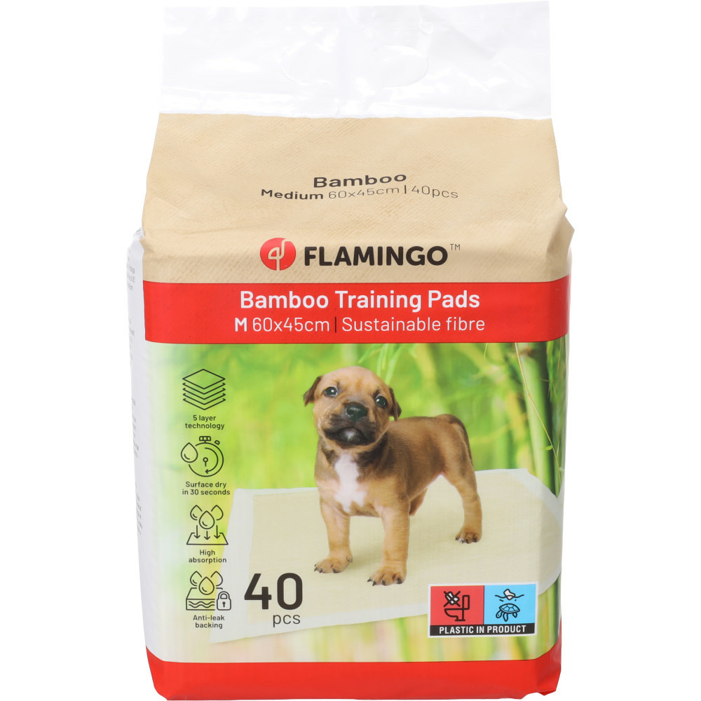 40 tapis apprentissage 60 x 45 cm bambou padu beige pour chiots