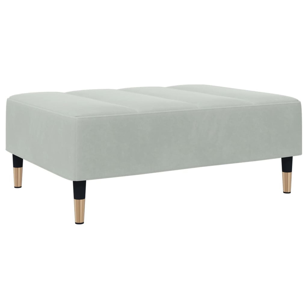 Repose-pied gris clair 77x55x31 cm velours