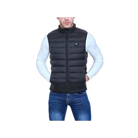 Doudoune gilet chauffant sans manche noir tl batterie incluse kymaxx ian.l