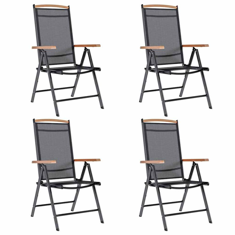 4 PCS CHAISES PLIABLES DE JARD-(869287)