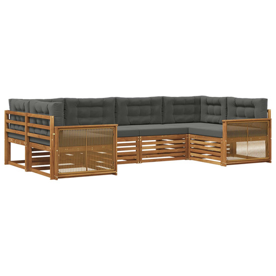 Ensemble de canapés d'extérieur 6 pcs naturel et anthracite