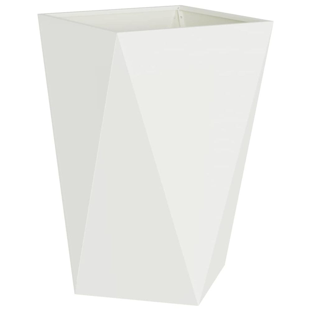 Jardinière d'extérieur blanc 50 x 50 x 75 cm acier
