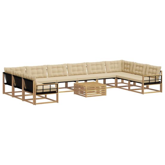 Ensemble de canapés d'extérieur 11 pc blanc et beige