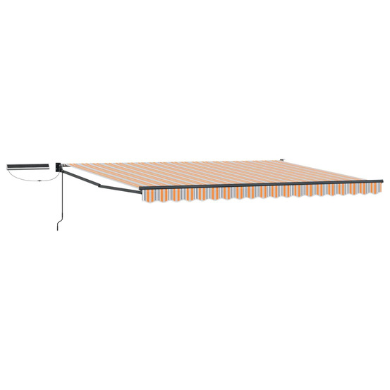 Auvent rétractable électrique bleu et orange 4 × 3 m