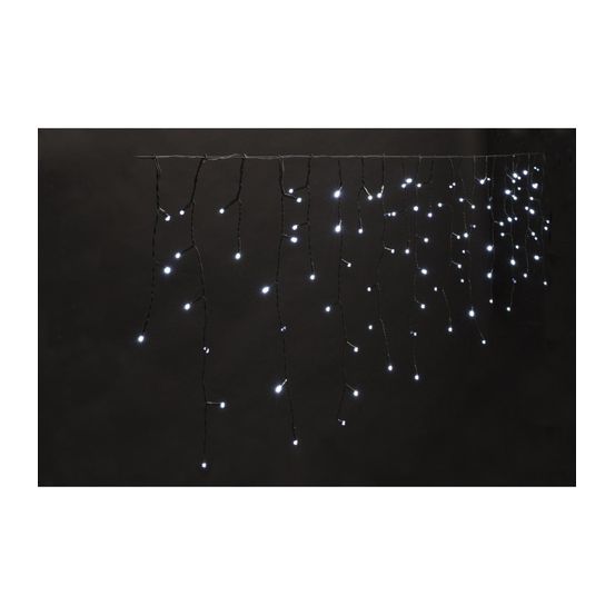 Rideau stalactite lumineux 180 led blanc froid 40 tombées 8 jeux de lumière