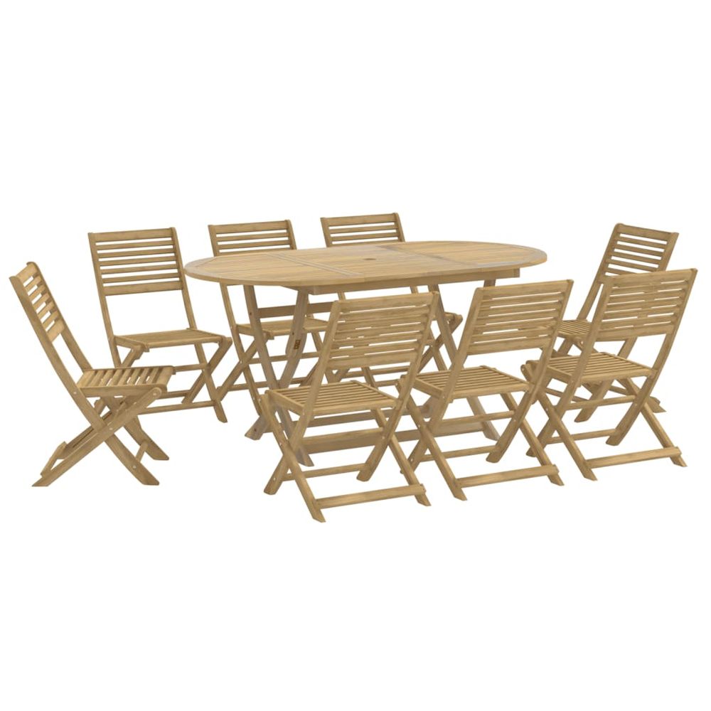 Ensemble à manger de jardin 9 pcs bois d'acacia solide