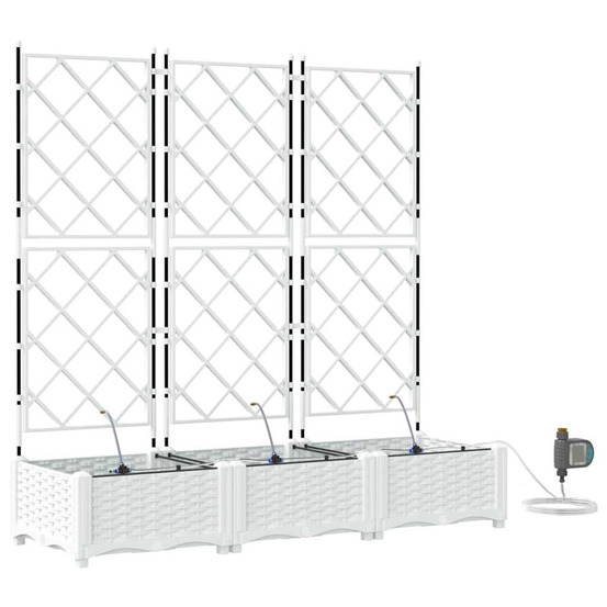 Pots de jardin blanc 120 x 40 x 126 cm acier