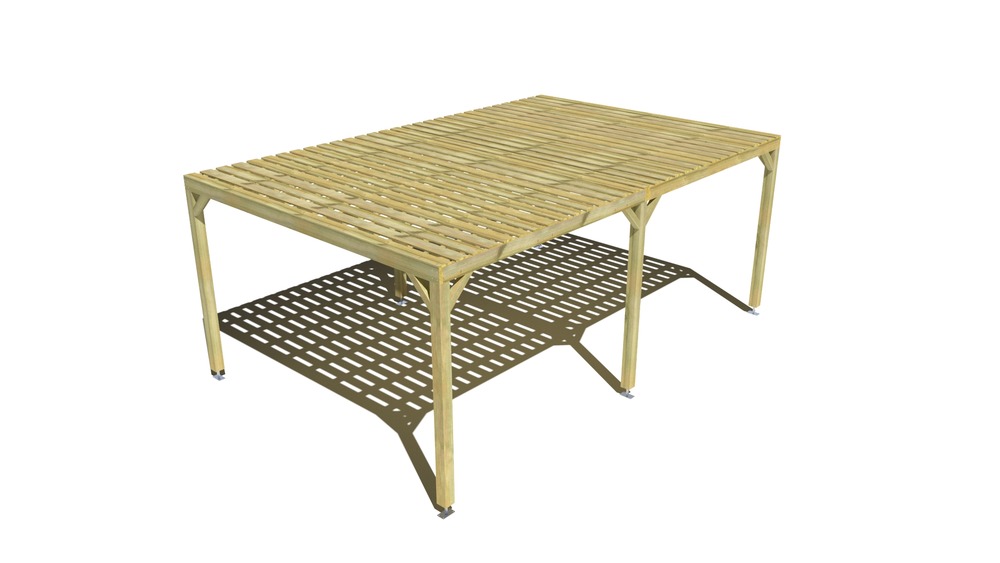 Pergola bois • 6m x 4m • indépendante • sens largeur • platelage bois • livraison comprise