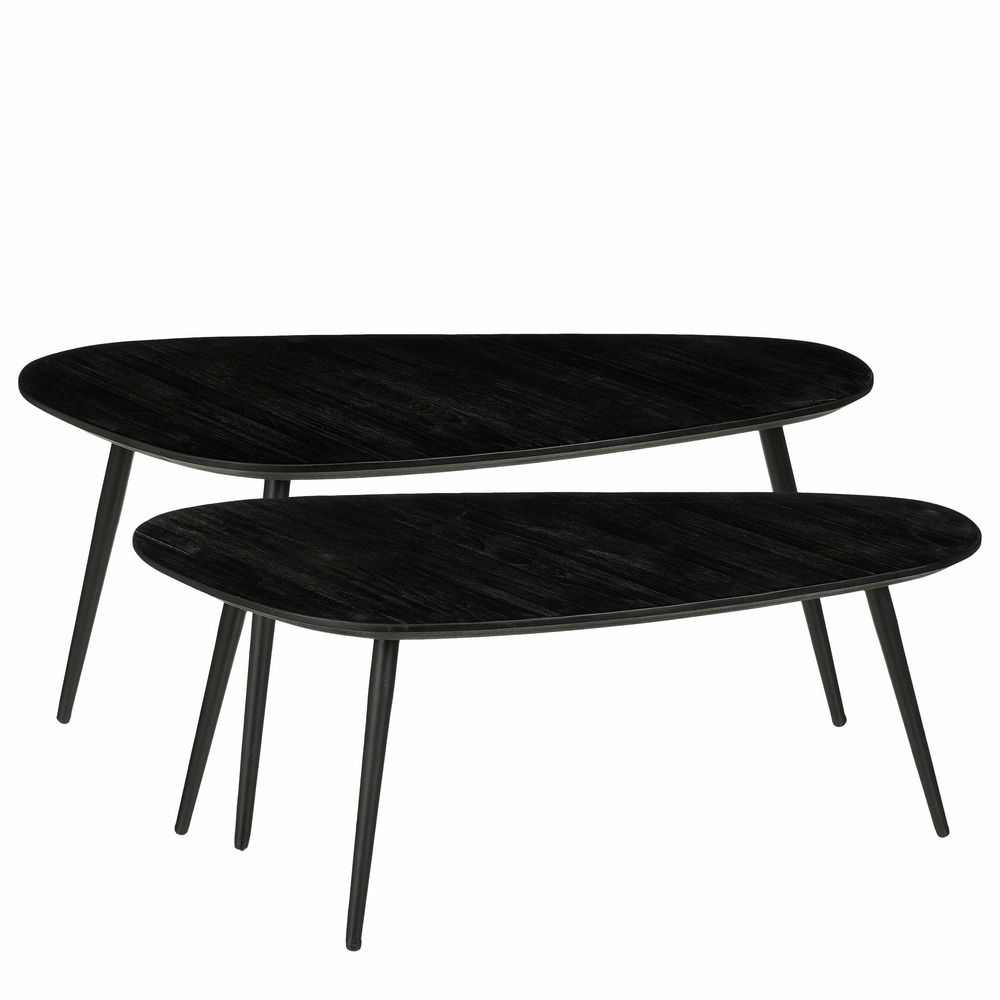 Mica decorations jailey table d'appoint - lot de 2 - noir