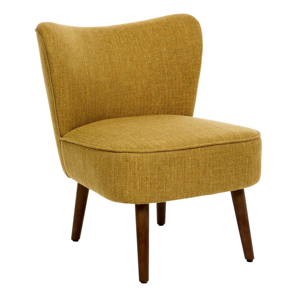 Fauteuil aera en tissu jaune ocre l69xl57xh72,5 cm