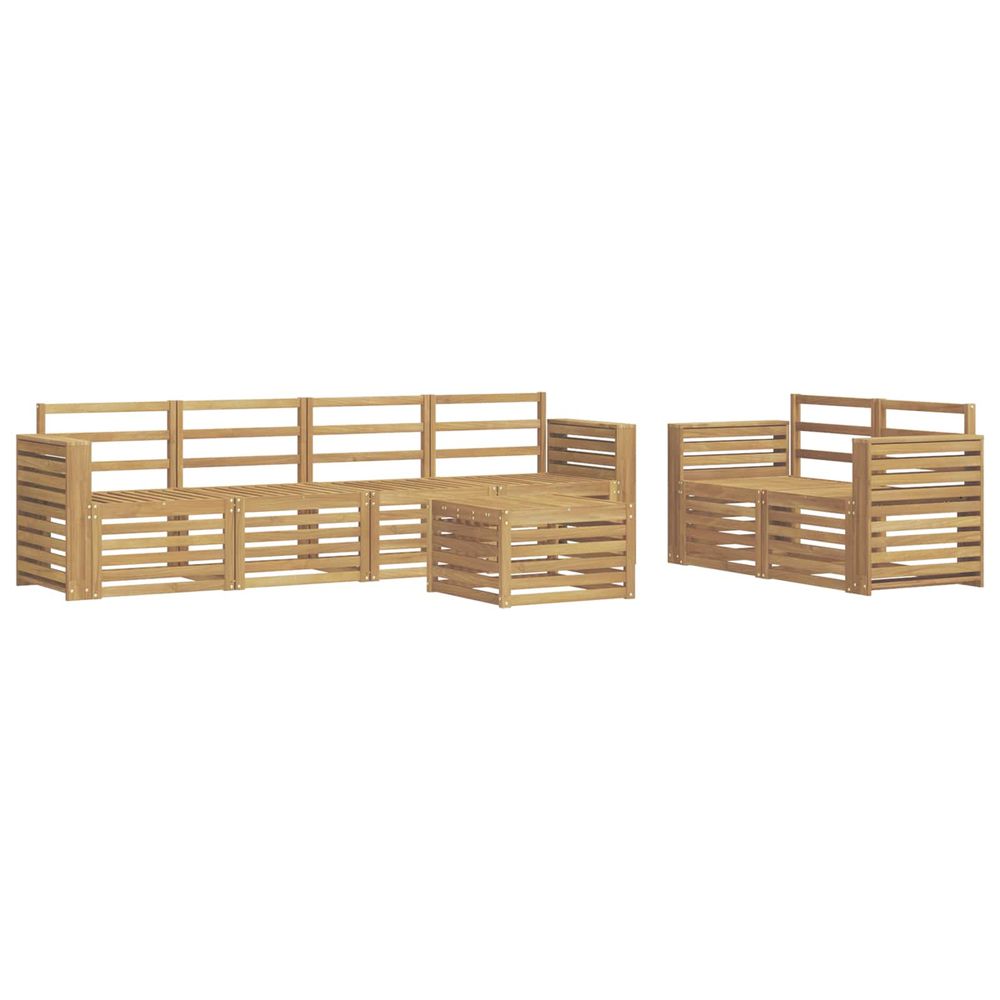 Ensemble de canapés d'extérieur 7 pc blanc bois d'acacia massif