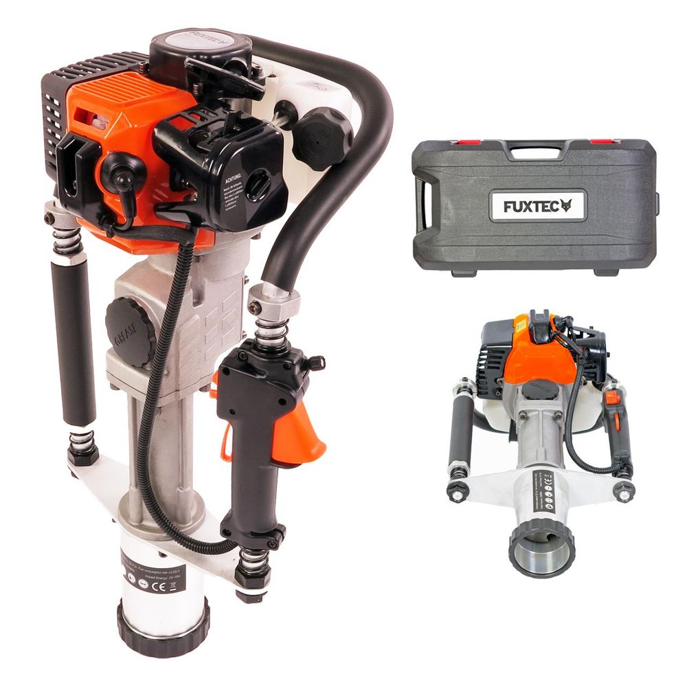 Enfonce-pieux Thermique Hillvert 1500W - Force Frappe 20-55J | Pieu Max ø90mm, Réservoir 1.3L