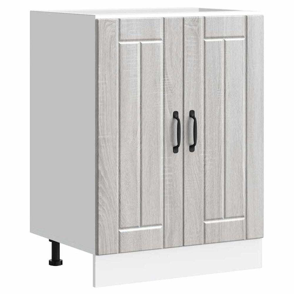 Meuble de base de lavabo lucca sonoma gris bois d'ingénierie
