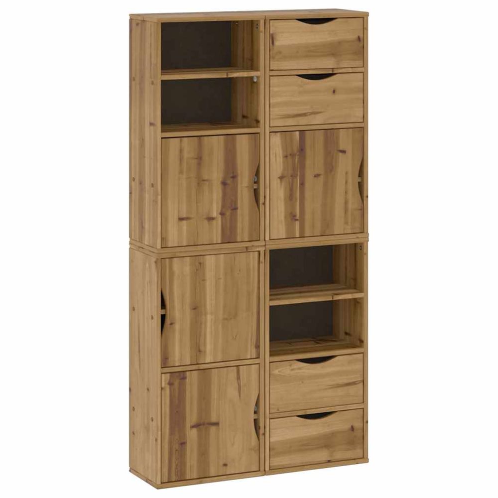 Armoires latérales 4 pcs odda 40x24x79 cm bois massif pin