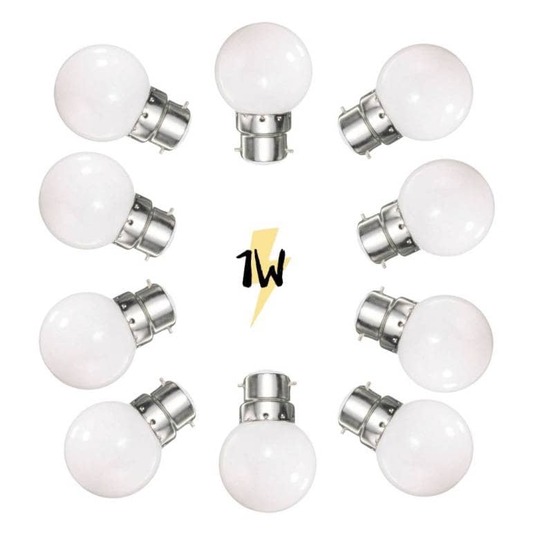 Lot de 10 ampoules b22 plastique 1w led blanc chaud g45 pour guirlande guinguette professionnelle