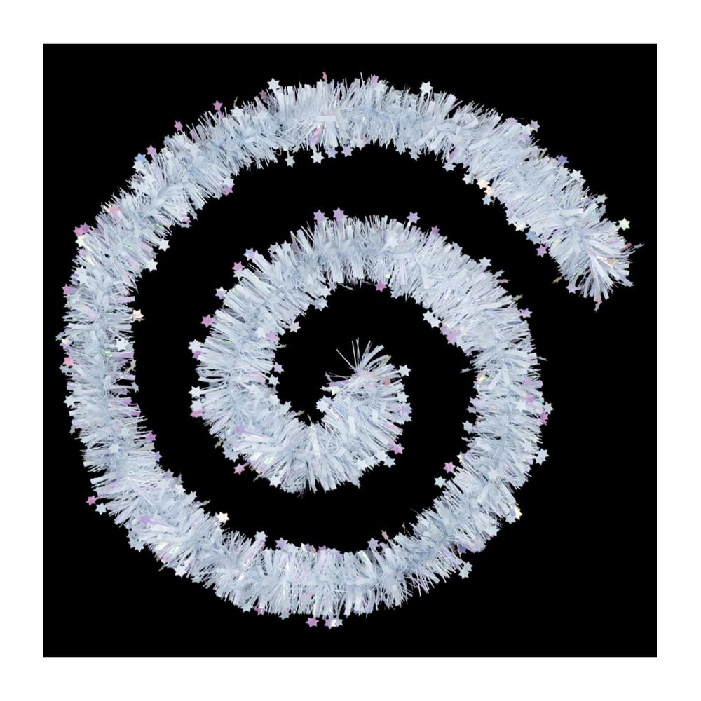 Guirlande de noël large 10 cm avec étoiles laser blanc longueur 2 mètres