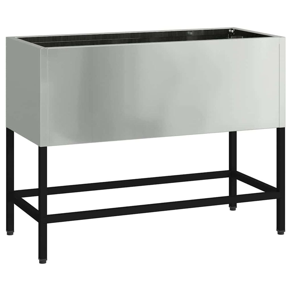 Bac de jardin surélevé argent 60 x 26 x 45 cm acier galvanisé