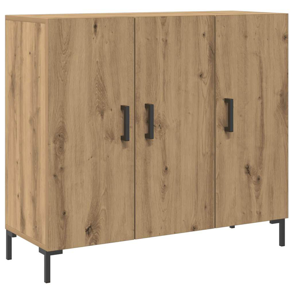Buffet chêne artisanal 90x34x80 cm bois d'ingénierie