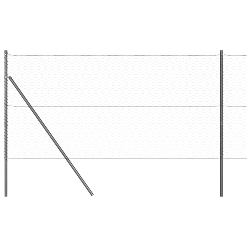 Poteau de clôture. Gris 25 x 1,4 m (maillage de 36 mm)