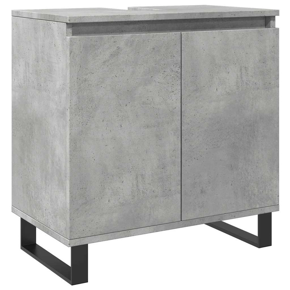 Armoire de bain gris béton 58x33x60 cm bois d'ingénierie