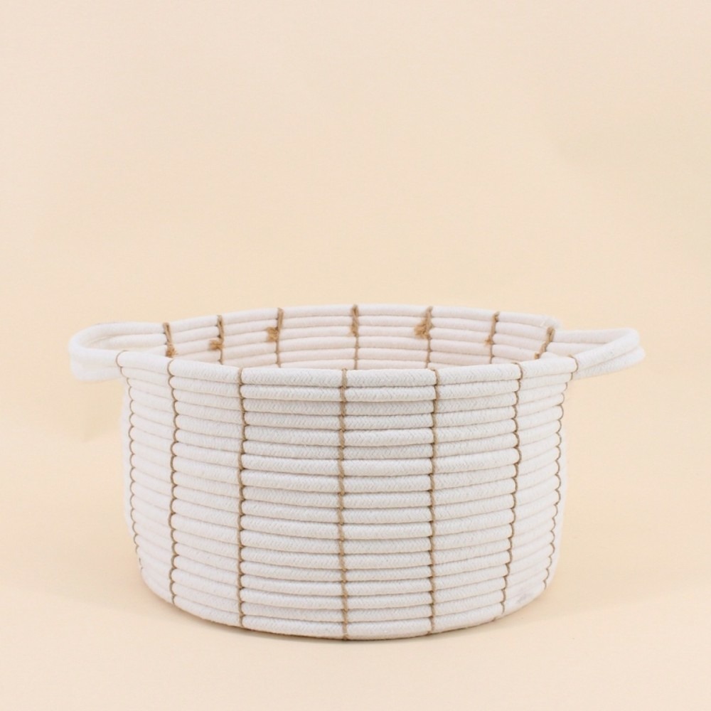 Panier en corde beige avec poignées 27x16cm